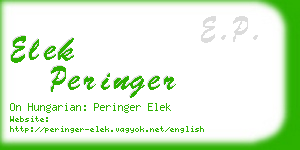 elek peringer business card